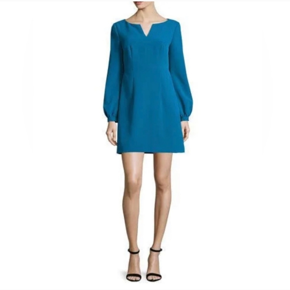 Milly Long Sleeve Mini Cocktail Molly Dress Sz 4 Azure Blue New w Tags $395 MSRP